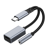 Adaptateur USB-C 3-en-1 avec charge rapide PD27W, dongle audio et puce décodeur AB136D, Type-C vers Lightning et prise jack 3,5 mm pour appareils mobiles