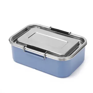 Promotional insulated 18/8 stainless steel rectangle Bento Lunch Box with custom logo