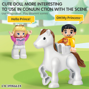 Construcción grande princesa <span class=keywords><strong>Castillo</strong></span> Mágico bloques de construcción chico niños Juego juguetes educativos con caballo y muñecas - Product Image 4