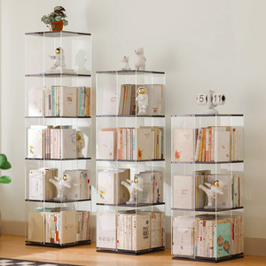 Bibliothèque rotative à 360 degrés Eleven Dimensions 2248 noire, autoportante, pour salon et rangement domestique - Product Image 3