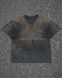 T-shirt homme en coton délavé et légèrement usé, coupe oversize, style vintage - Product Image 3