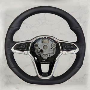 Volante Deportivo de 3 Radios de Cuero/Aluminio/Fibra de Carbono para VW Transporter T-roc <span class=keywords><strong>Beetle</strong></span> Polo 6r Scirocco Jetta Tiguan T6 - Product Image 3