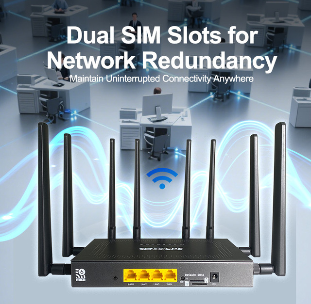 5G WiFi 6 CPE Router Gigabit Ports Easy Setup for Smart Home Devices with SIM Slot Ideal for Home and Travel OEM/ODM