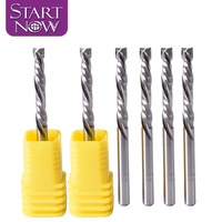 Startnow haut et bas fraise à bois coupe deux flûte spirale routeur gravure acier au tungstène carbure monobloc CNC outil