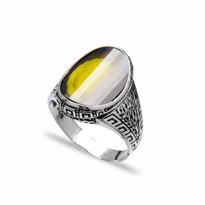 Oval Shape Peridot Gemstone Authentic <b>Men</b> <b>Ring</b> Turkish Wholesale Handmade 925 Sterling <b>Silver</b> <b>for</b> <b>Men</b> - Product Image 2