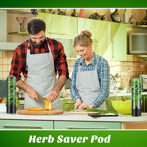 Herb Saver Storage <b>Container</b> Clear Fresh Herb Keeper Tube Cilantro Parsley Scallion Vegetable Preserver Box <b>Refrigerator</b> Kitchen - Product Image 4