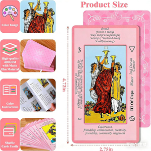 Baraja <span class=keywords><strong>de</strong></span> <span class=keywords><strong>Cartas</strong></span> <span class=keywords><strong>de</strong></span> Tarot Rosadas con Palabras Clave, 78 <span class=keywords><strong>Cartas</strong></span>, Astrología, Zodiaco, <span class=keywords><strong>Cartas</strong></span> <span class=keywords><strong>de</strong></span> Adivinación, Guía <span class=keywords><strong>de</strong></span> Lectura <span class=keywords><strong>de</strong></span> Tarot del Amor para Principiantes - Product Image 2