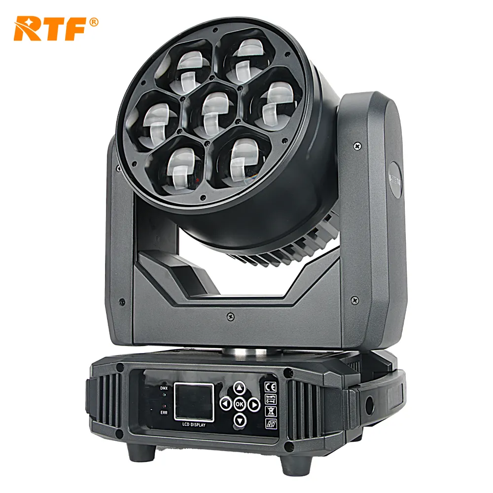 7*40W Led Moving Head Rgbw 4in1 Zoom Beam Wassen Event Stage Decorations Verlichting Voor Concert