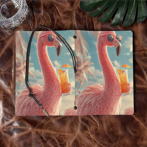 Bloc-notes A6 Bon pour les plans de cours des étudiants en éducation musicale et les notes de pratique des instruments avec des lunettes de soleil Flamingo Drink Umbre - Product Image 6