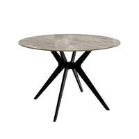 Meubles de restaurant, table basse, 4 chaises, table à manger ronde en acier inoxydable africain pour une utilisation dans la cuisine d'hôtel