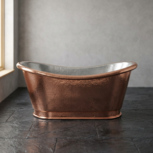 Bañera Ovalada Independiente de Cobre Martillado con Patas de Gato, Modelo CH-799 de Indian Home Crafts, Moderna y Lujosa para Adultos - I H C - Product Image 3