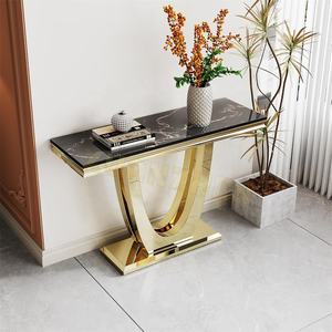 Muebles de sala de estar Xuanzhen, <span class=keywords><strong>mesa</strong></span> de entrada dorada, <span class=keywords><strong>consola</strong></span> de <span class=keywords><strong>mesa</strong></span> de pasillo, mesas de <span class=keywords><strong>consola</strong></span> de mármol de lujo nórdicas modernas - Product Image 4