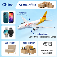 Fret Aérien vers le Congo RDC Kinshasa Lubumbashi Chine vers Afrique Centrale Express ZHL AGENT Porte à Porte 5-10 Jours Emballage Personnalisé