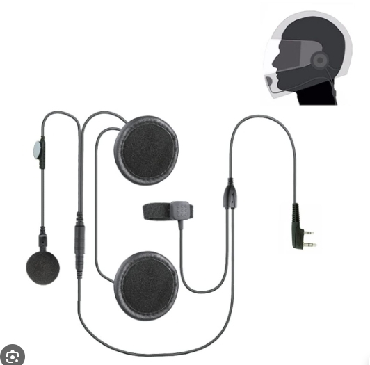 Wholesale Wireless Metal Motorcycle Helmet 2Pin Headset Speaker Mic with PTT for Baofeng for Etc Radios