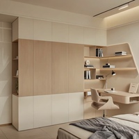 SNLFEIER Armoire de rangement, bureau et bibliothèque en bois sur mesure, style crème français, pour chambre et bureau à domicile