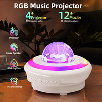 Projecteur d'ondes océaniques étoilées Aurore Boréale avec haut-parleur musical LED et veilleuse Lampe Nordique
