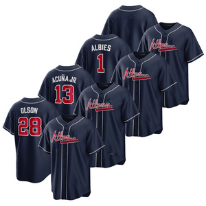 Maillot de baseball personnalisé Atlanta Alternate 2026 grande taille - Bleu, protection UV, séchage rapide, logo brodé, uniforme cousu - Product Image 1
