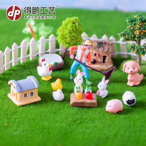 Adornos de Resina en Miniatura para Granja, Figuras de Animales Lindos, Paquete de Varias Piezas, Decoración de Pascua para Exteriores - Product Image 2