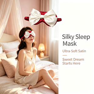 Big Bow <b>Mask</b> Soft Satin Silk Shading Eye Cover Elastic Band Comfort Night Blindfold for Travel Nap <b>Sleep</b> Gift - Product Image 3