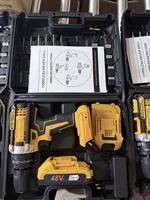 Perceuse à percussion sans fil 48Vf 25+3, tournevis électrique, deux batteries, 24 accessoires, kits d'outils