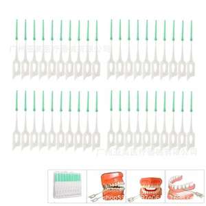 Vente en gros de 40 cure-dents en silicone avec brosse interdentaire en nylon pour nettoyer et masser entre les dents - Product Image 4