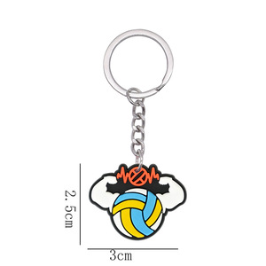 Custom Logo Soft PVC Keychains Rubber Keyring Carton Anime 2D Effect Customized Soccer Basketball <strong>Rugby</strong> Shape Personalized <strong>Gift</strong> - Product Image 2