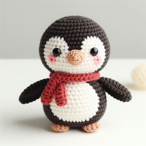 Crochet hoàn thành dễ thương chim cánh cụt plushie <span class=keywords><strong>handmade</strong></span> Crochet phim hoạt hình động vật dệt kim Amigurumi chim cánh cụt Keychain - Product Image 1