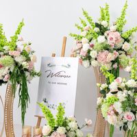 Boule de fleurs artificielles rose et verte, centre de table de mariage, couleurs populaires assorties pour l'aménagement d'événements et de fêtes, disponible en gros et sur mesure