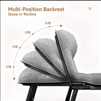 Lit pliant de bureau, chaise longue portable pour sieste individuelle, lit d'appoint pour hôpital, lit de camping