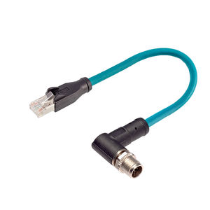 Connettori maschio X-code M12 a 8 poli a cavo Ethernet RJ45 CAT5E CAT6A adattato a Cognex - Product Image 1