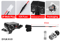 Chargeur de moto 12/24V, double chargeur USB, compteur de tension LED, prise allume-cigare, support pour guidon et rétroviseur