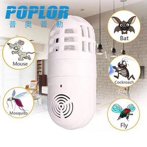 Tueur de moustiques électrique Poplor 220V, répulsif à ultrasons contre les nuisibles, installation facile, matériau plastique, pour hôtel, boîte cadeau - Product Image 1