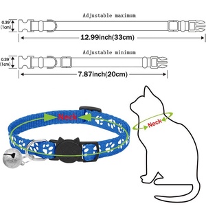 Colliers pour animaux de compagnie KingHon de haute qualité, colliers personnalisés pour animaux de compagnie, accessoires pour animaux de compagnie à fermeture rapide, collier en nylon pour chat et chien, collier pour chat avec clochette - Product Image 2