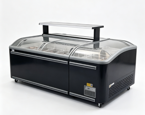 Congelador Comercial Combinado Tipo Isla con Vitrina Superior de Vidrio para Exhibición de Helados en Supermercados - Product Image 2
