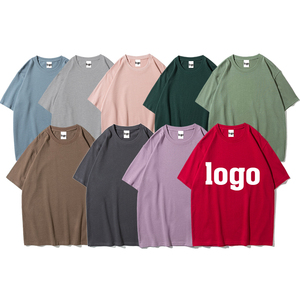 T-shirt à col roulé 100 % coton de haute qualité, imprimé sérigraphié, brodé, uni, coupe oversize, écologique, respirant, à manches courtes - Product Image 5