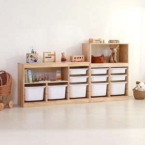 Mobiletto Organizzatore Giocattoli in Legno di Pino Massiccio Naturale Ecologico per Cameretta Bambini, <span class=keywords><strong>Scaffale</strong></span> <span class=keywords><strong>Montessori</strong></span> per Asilo Nido - Product Image 1