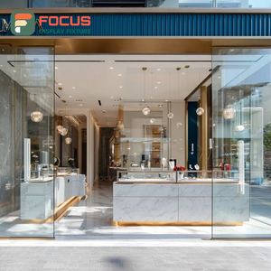 Luxury Shopping Mall Jewelry Display Cabinet Tempered Glass Panel Jewelry Shop Showcase Cabinet - Product Image 3