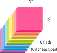Blocs-notes autocollants personnalisés imprimés directement en usine, blocs-notes en papier coloré, vente en gros en vrac