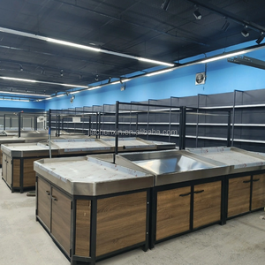 Espositore per Frutta e Verdura, Scaffale Multilivello per Supermercati, Cesto in Legno per Esposizione Snack - Product Image 6