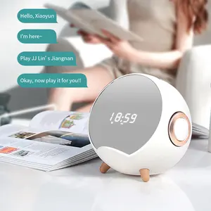 Speaker Bluetooth nirkabel, Jam Alarm interaksi suara AI pintar Planet AI telepon pengisian daya hadiah kreatif