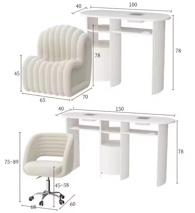 Quantità di camminata del tavolo per unghie 100*40*78cm (note di colore)