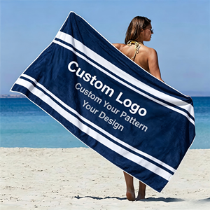 Serviette de plage en coton à absorption rapide, personnalisée et imprimée - Product Image 1