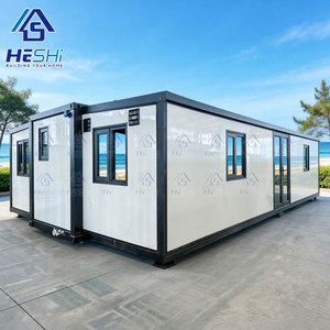 บ้านคอนเทนเนอร์สมัยใหม่ HESHi ทรงสี่เหลี่ยมผืนผ้า บ้านพักอาศัยแบบพกพา วิลล่าสำเร็จรูป โครงสร้างเหล็ก ขนาด 20 ฟุต 40 ฟุต ขยายได้ - Product Image 1