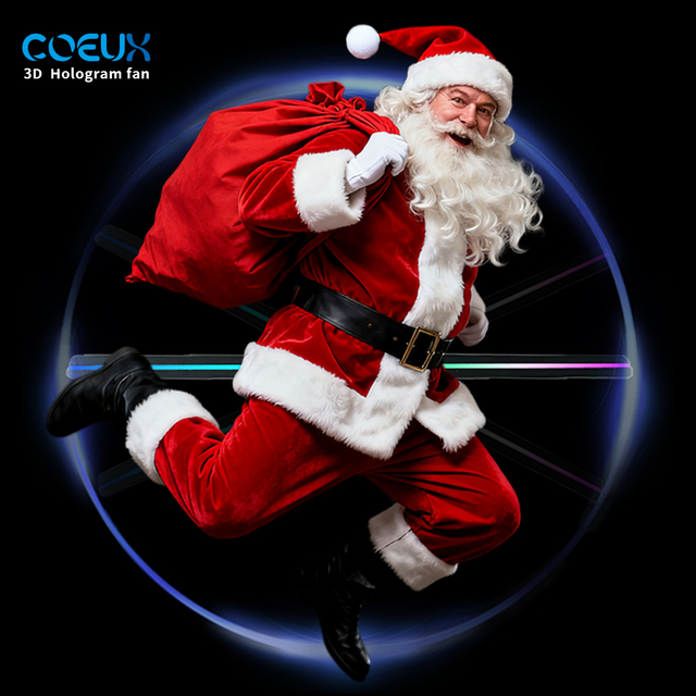 COEUX 42cm 224LED 2025 Wall 3D Hologram Projector Fan New Indoor HD Video High Definition 3D LED Projector for Home Education