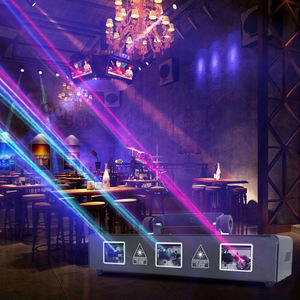 Lumière laser de scène rvb à tête unique longue spectacle de ligne laser rouge vert bleu à trois têtes pour DJ Disco Night Club - Product Image 1