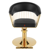 Chaise de barbier en or avec dossier rond Fauteuil de salon pivotant Offre Spéciale de meubles de salon de beauté et de spa bon marché
