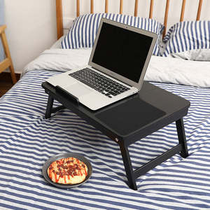Bamboo Adjustable-height Laptop Desk Stand, Foldable Portable <strong>Notebook</strong> <strong>Computer</strong> Desk, Home Breakfast <strong>Table</strong> Tray - Product Image 2