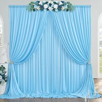 Rideaux de fond blancs infroissables pour fêtes, mariages, baby showers, anniversaires, décorations de fond personnalisables