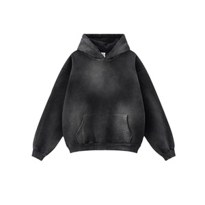 Bộ áo hoodie và quần thể thao nam dáng rộng, chất liệu cotton 100%, 450gsm, kiểu dáng vintage, màu acid wash, họa tiết 3D, khóa kéo, sản xuất tại xưởng. - Product Image 5