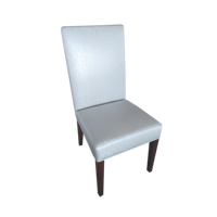 Chaise de salle à manger moderne de luxe blanche pour hôtel, café, restaurant, cuisine, avec dossier haut, revêtement en tissu et structure en bois